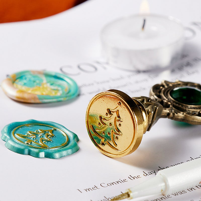 Creative Vintage Fire Paint Seal Full Set Envelope Sealing Wax Fire Paint Wax Grain Gift Seal Wax Grain Set - Image 5