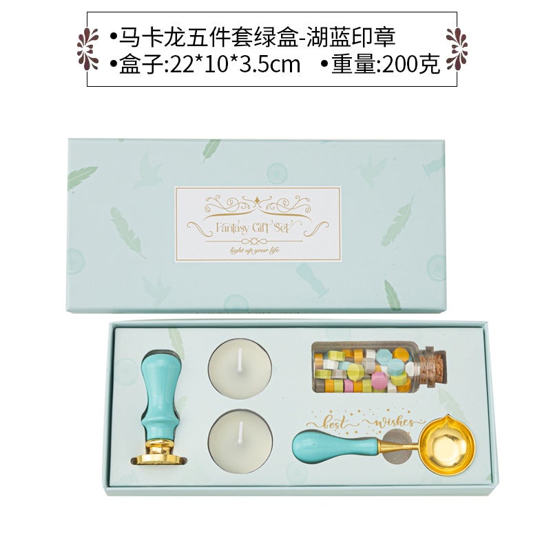 Creative Vintage Fire Paint Seal Full Set Envelope Sealing Wax Fire Paint Wax Grain Gift Seal Wax Grain Set - Image 1