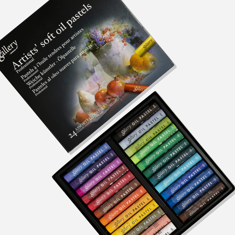 MUNGYO Gallery Artists' Soft Oil Pastels, 24 Assorted Colors - Professional Grade Oil Pastels for Artists - Image 3