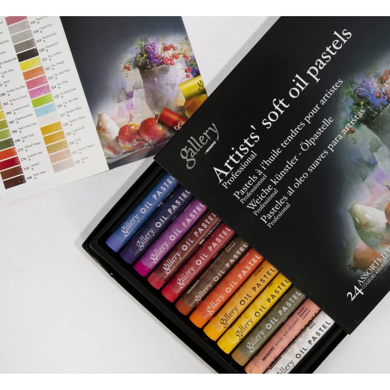 MUNGYO Gallery Artists' Soft Oil Pastels, 24 Assorted Colors - Professional Grade Oil Pastels for Artists - Image 5