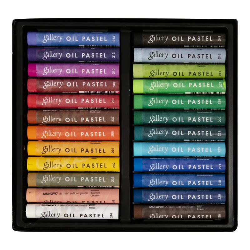 MUNGYO Gallery Artists' Soft Oil Pastels, 24 Assorted Colors - Professional Grade Oil Pastels for Artists - Image 1