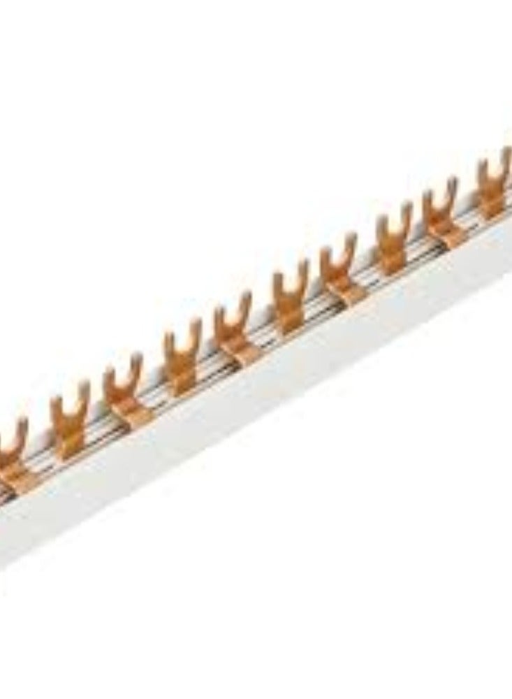 KNP KNP 2 Pole Copper Busbar Fork Type is a high conductivity electrical component designed for efficient power distribution in electrical systems.  - Image 1