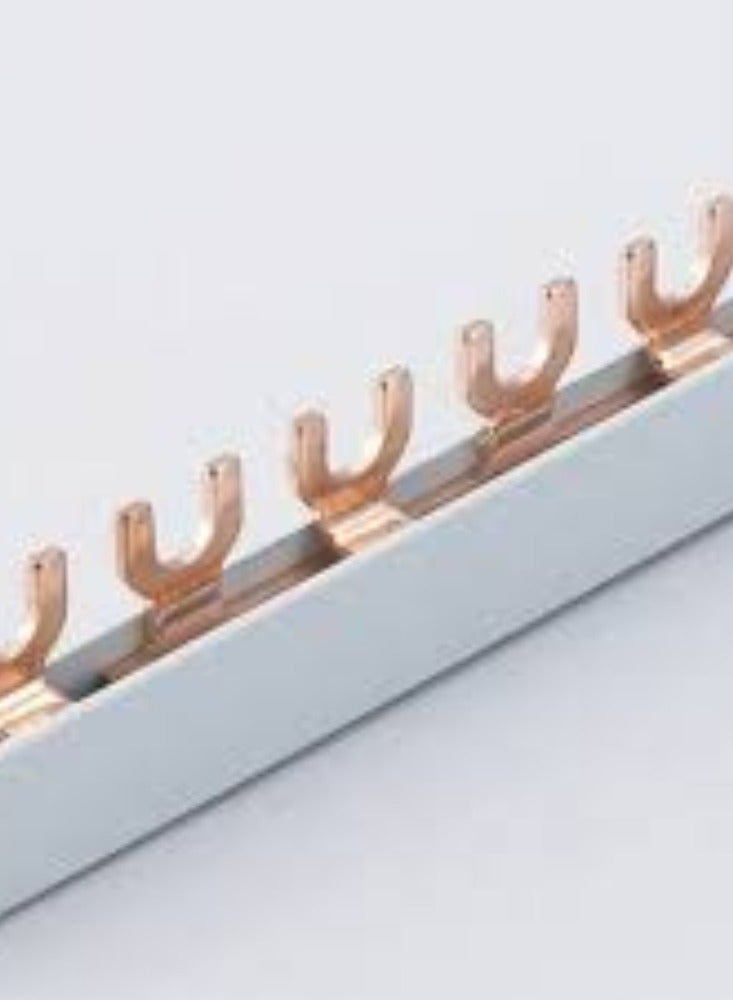 KNP KNP 2 Pole Copper Busbar Fork Type is a high conductivity electrical component designed for efficient power distribution in electrical systems.  - Image 3