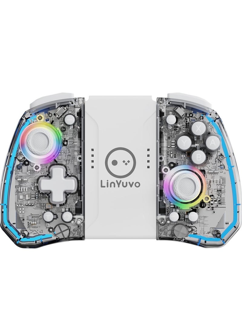 general Classic Joycon LinYuvo KS40 Bluetooth Game Controller for Switch, Switch Lite, Switch OLED with RGB Light, Metal Joystick, Six-Axis Gyroscope, Turbo Burst Function, Adjustment Dual Vibration, Programmable Function, One-Key Wake Up - Image 1