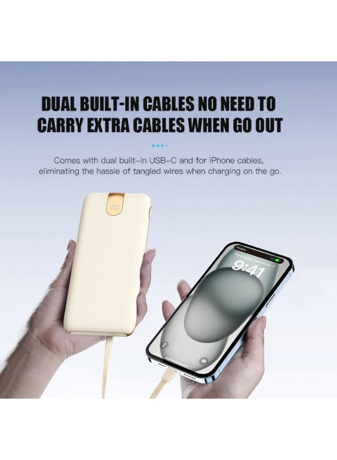 Domars Charger Station for Portable Charger 4 x 10000mAh Multiple Power Bank Docking Station Built-in Cables, 22.5W Fast Charging Compatible with iPhone 17 16 15 14 13 12 Pro Max,Android Phones,Charging Station Multiple USB-C Family-Sized Charger Station for Home（White） - Image 2