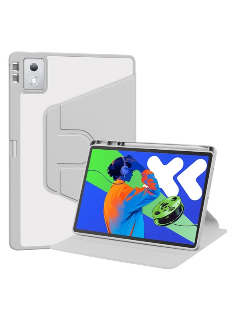 لـ Lenovo Tab M11 11 بوصة غطاء الحالة,حالة الحماية اللوحية,تصميم الدوار الاكريليك 360 درجة,استيقاظ / نوم تلقائي,جلد ناعم,رمادي - Image 1