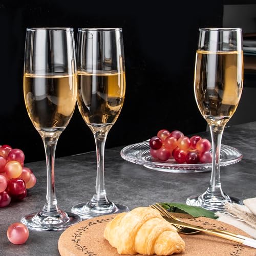 UMEIED Champagne Glasses, Set of 12 Champagne Flutes with Classic Shape, Long stem Sparkling Wine glasses for Wedding, Restaurant, Bar, Wine Toasting, Clear - Image 4