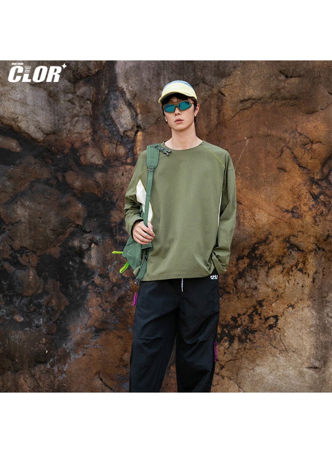 Clor Quick-dry Men's Outdoor Sports Moisture-wicking Uv Protection Long Sleeve Base Shirt Cxt03 Jungle Green M - Image 4