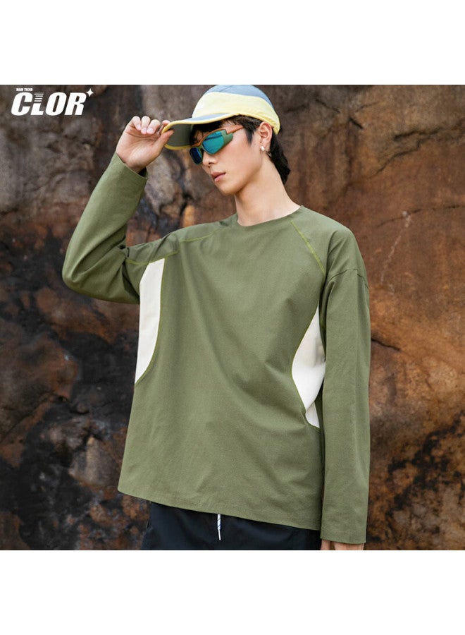 Clor Quick-dry Men's Outdoor Sports Moisture-wicking Uv Protection Long Sleeve Base Shirt Cxt03 Jungle Green M - Image 3