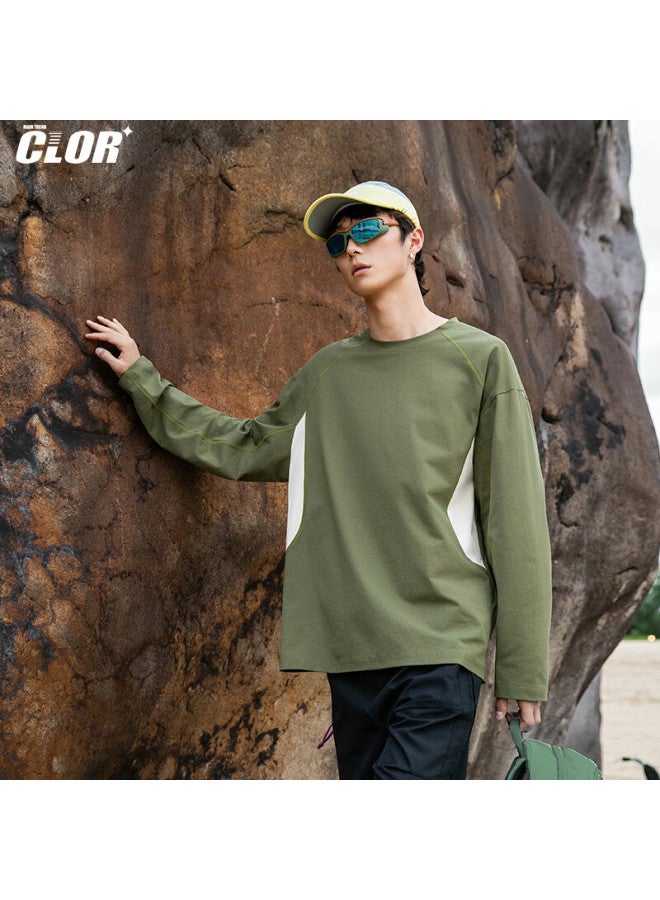 Clor Quick-dry Men's Outdoor Sports Moisture-wicking Uv Protection Long Sleeve Base Shirt Cxt03 Jungle Green M - Image 2