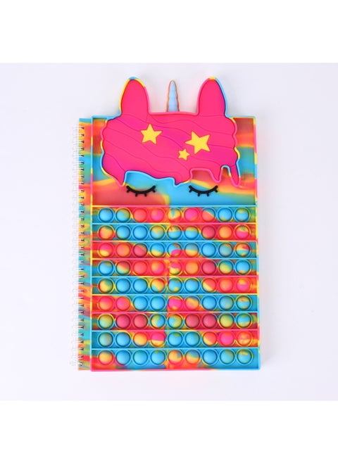 Unicorn Bubble Cartoon Stress Relief A4 Notebook Journal Spiral Bound Practice Book Silicone Material For Teenagers Intelligence Development-Color:Camouflage-Specifications:A4