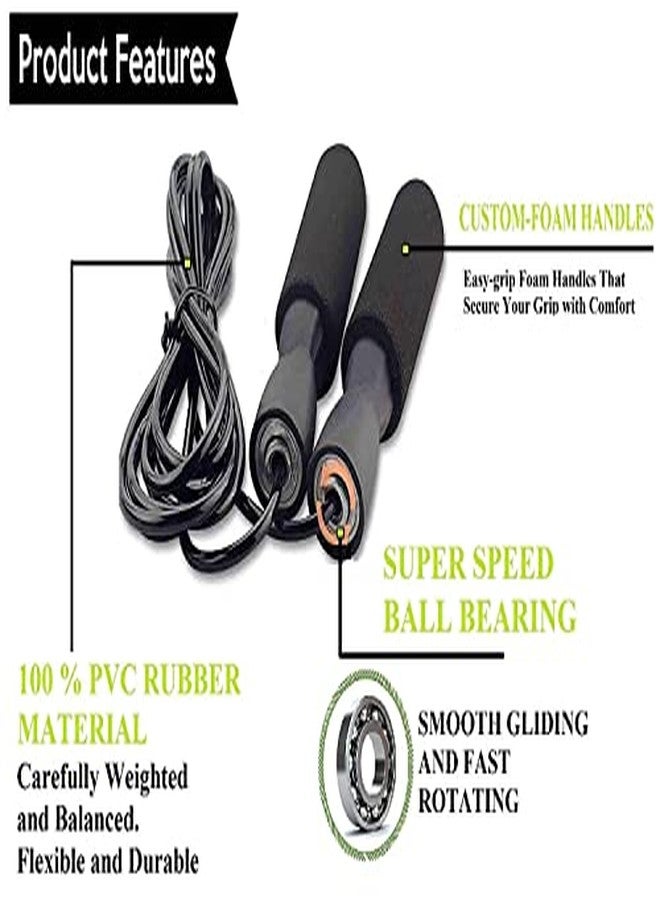 فينوم حبل قفز/نط من فينوم بمقبض بلاستيكي مريح مزود بمحمل لتخفيف الوزن/الإحماء/النادي الرياضي/الرياضة واللياقة البدنية - Image 3