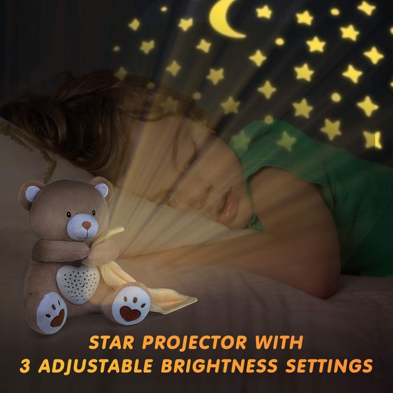 BEREST Rechargeable Baby Sleep Soother Bear, Mom's Heartbeat & Lullabies, White Noise Sound, Nursery Decor Night Light Projector, Toddler Crib Sleeping Aid, Baby Shower Gifts - Image 5