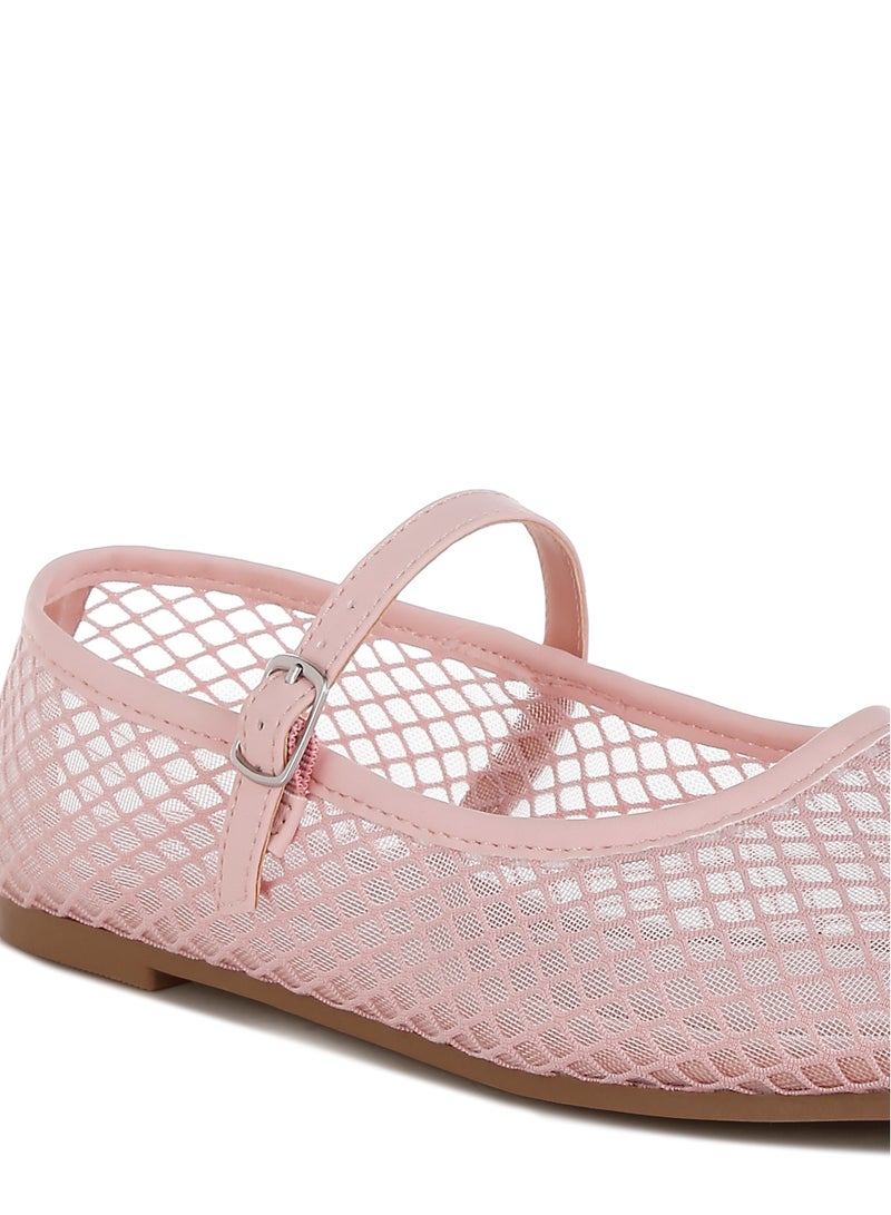 لندن راج حذاء ماري جين مسطح شبكي باللون الوردي - Image 5