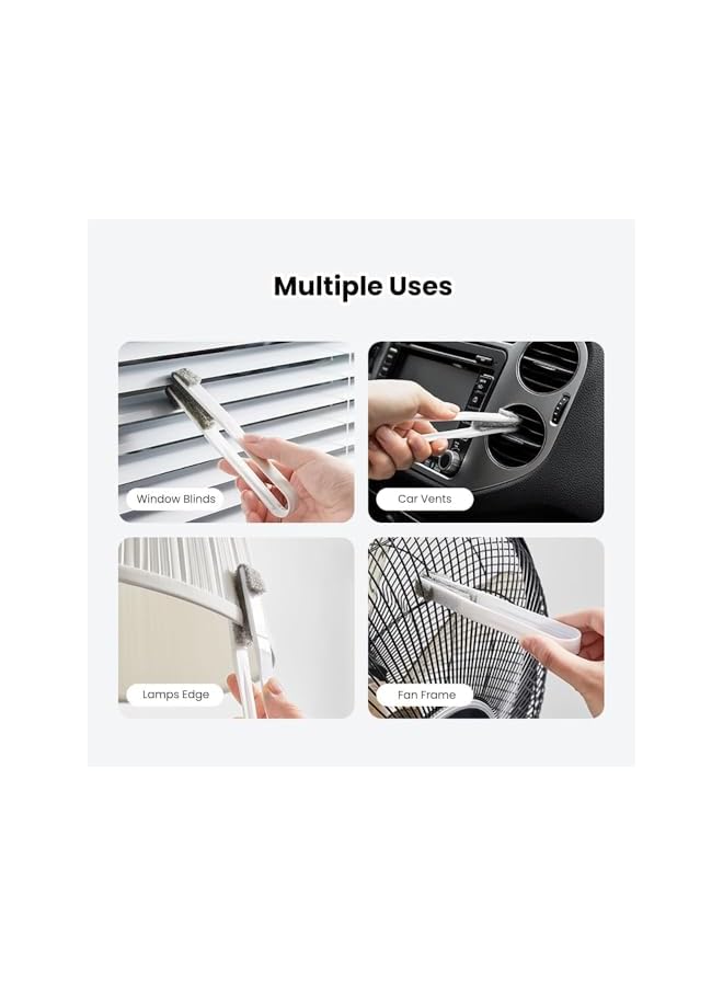 promass Blind Cleaner Brush Tool, Hand-Held Roller Blind Cleaning Brush, With 6 Replacement Heads Roller, For Small Spaces Window Shutters, Car Vents, Ceiling Fan And Air Conditioner Cleaning - Image 2