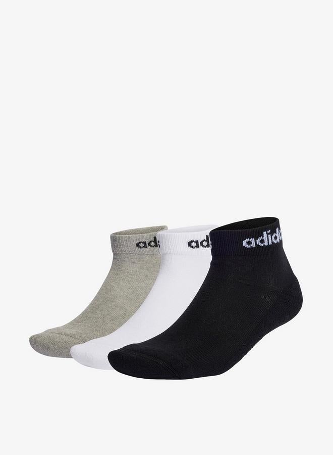 Logo Detail Ankle Length Sports Socks - Set Of 3