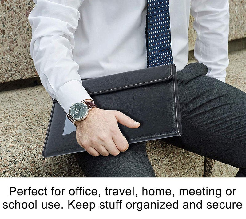NSSP Leather Document File Folder Executive Folder for Certificate A4 Size Document Organizer Sleeve File for Office, Home, Banks, Professionals (Black, 20 Slevee (Pack 2)) - Image 5