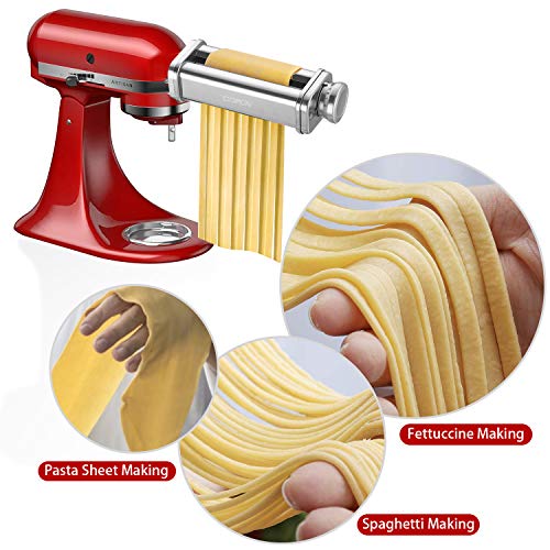 Cofun Pasta Attachment for KitchenAid Stand Mixer, 3 Piece Pasta Making Kit Including Pasta Roller, Cutter for Authentic Spaghetti and Fettuccine Sheets, Durable Noodle Accessories by Cofun - Image 4