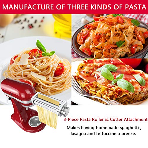 Cofun Pasta Attachment for KitchenAid Stand Mixer, 3 Piece Pasta Making Kit Including Pasta Roller, Cutter for Authentic Spaghetti and Fettuccine Sheets, Durable Noodle Accessories by Cofun - Image 3