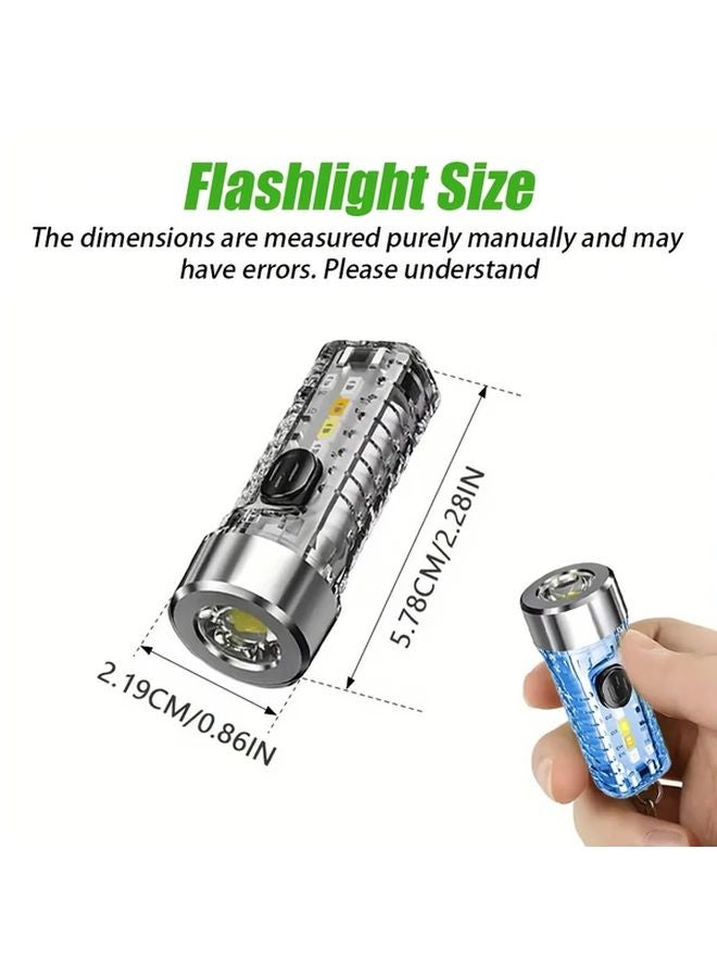 Rechargeable Blue Mini LED Hands Free Flashlight Multi Function Hook Design Night Work Lamp - Image 4