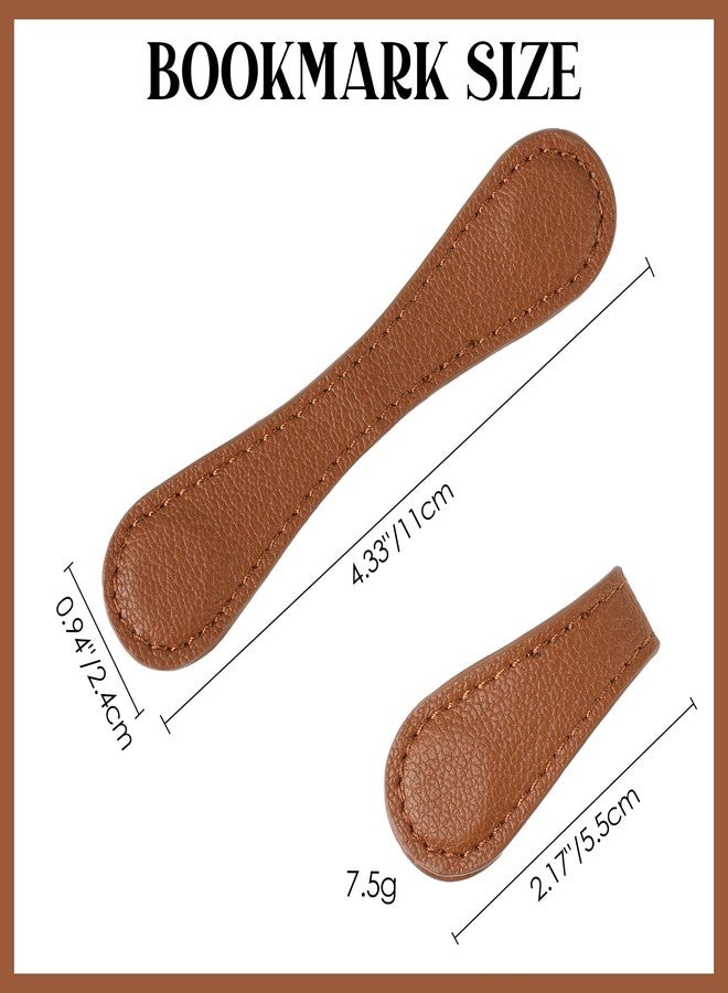 Vantoo Leather Magnetic Bookmarks for Women Men, Handmade Page Markers for Book Lovers for Reader Writers Authors Poets (2 Pack-Brown) - Image 4