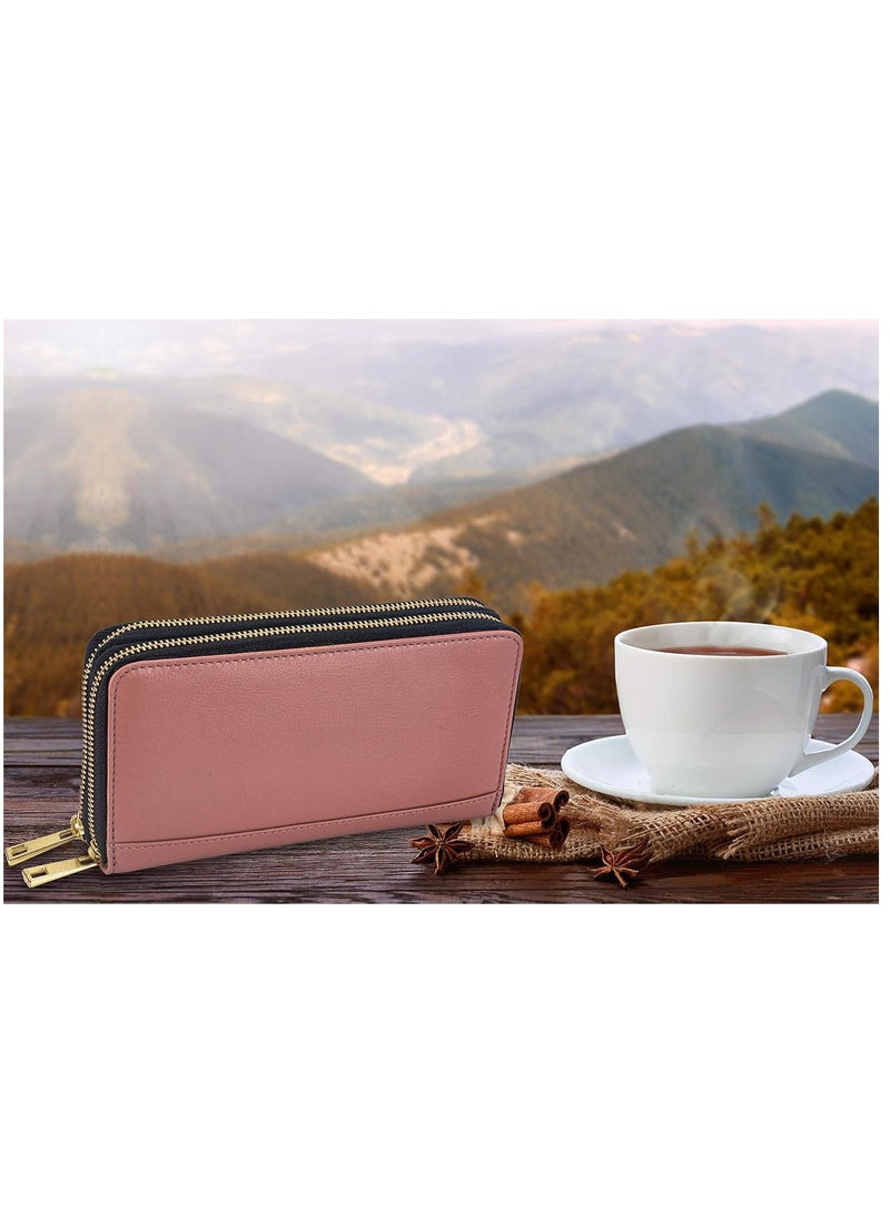 HORNBULL Light Pink Leather Wallet for Women and Designer Ladies Wallet for Women  - Image 3