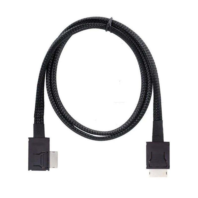 Chenyang SFF-8611 Cable OCuLink PCIe PCI-Express 4.0 SFF-8611 4i Male to SFF-8611 Male 90 Degree Left Angled Data Extension Cable 50cm - Image 1