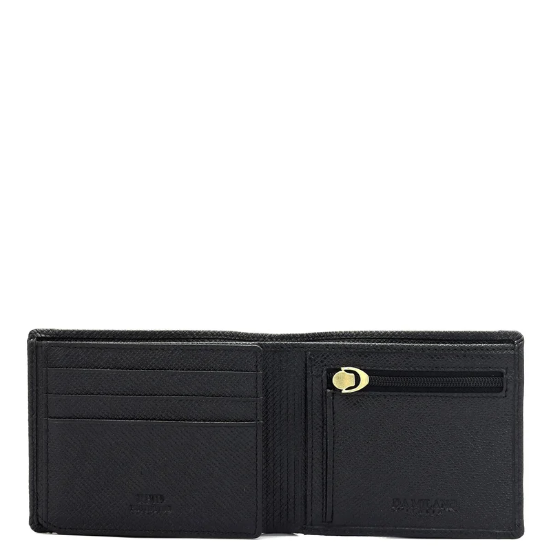 دا ميلانو Black Bifold Leather Mens Wallet