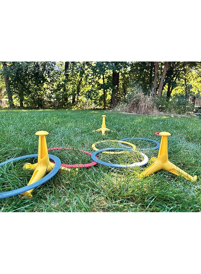 Hape Trigo Ring Toss Game Set With Carry Bag 18Pcs Throwing Rings For Kids & Adults Group Play For 2 4 Players For Outdoor Backyard And Beach Outings And Family Reunions 4Yr+ - Image 2