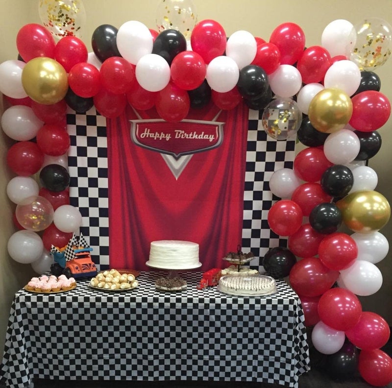 RUYI Car Backdrop for Boy Party Racing Competition Photography Background 6x5FT Car Racing Theme Birthday Decoration Supplies - Image 5