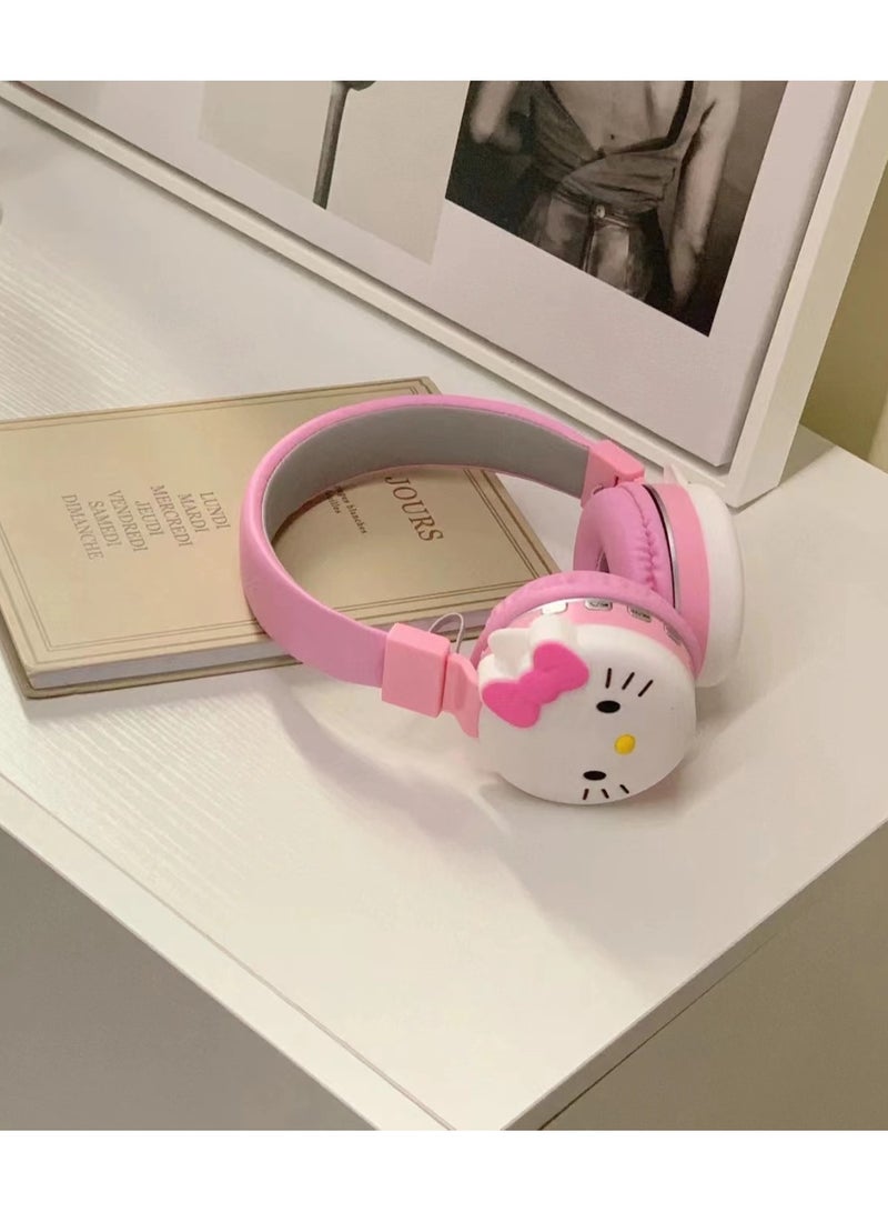 هالو كيتي مرحبا كيتي سماعة بلوتوث لاسلكية سماعة ألعاب قابلة للطي دعم FM كمبيوتر محمول موسيقى سماعة ستيريو - Image 4