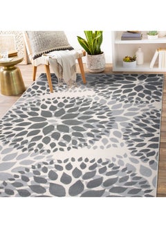 Rugshop Rugshop Modern Floral Circles Design for Living Room,Bedroom,Home Office,Kitchen Non Shedding Area Rug 3'1" x 5' Gray  - Image 1