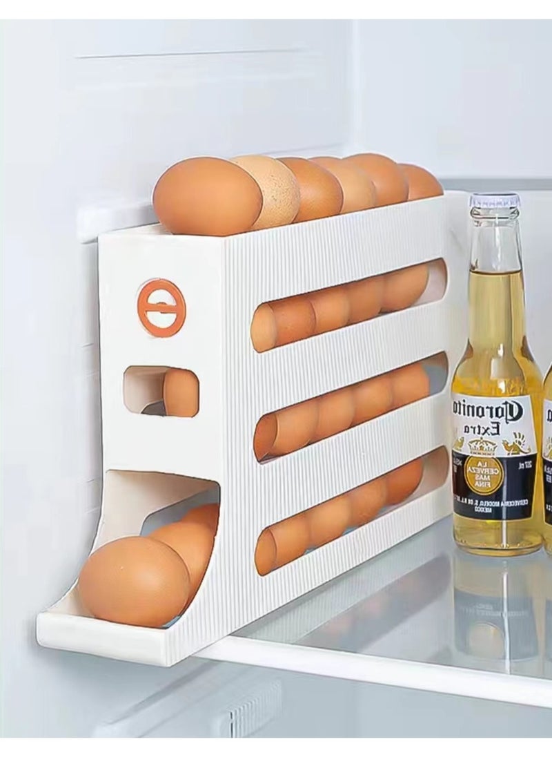 Egg Three layer egg rack storage box with inclined automatic rolling egg storage box suitable for refrigerators,  - Image 1