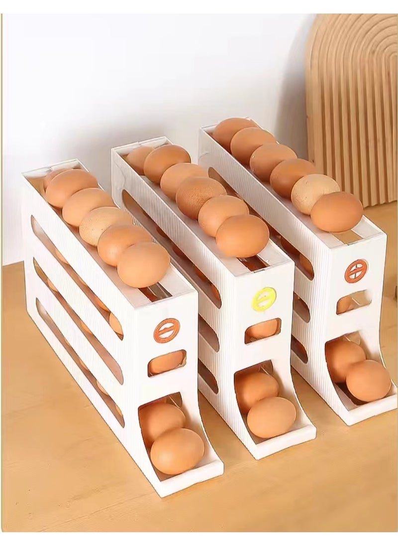 Egg Three layer egg rack storage box with inclined automatic rolling egg storage box suitable for refrigerators,  - Image 5