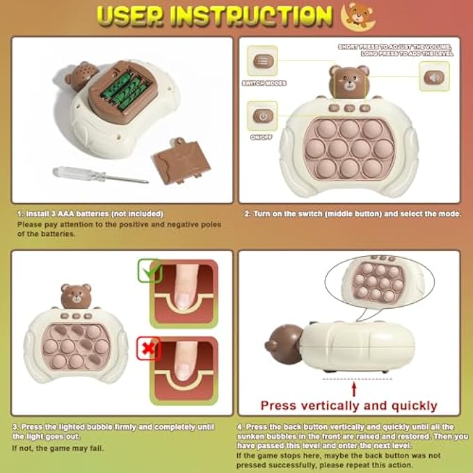 HANDHELD GAME FOR KIDS 6-12, SENSORY FIDGET TOYS FOR KIDS 8-12 (PINK) - Image 3