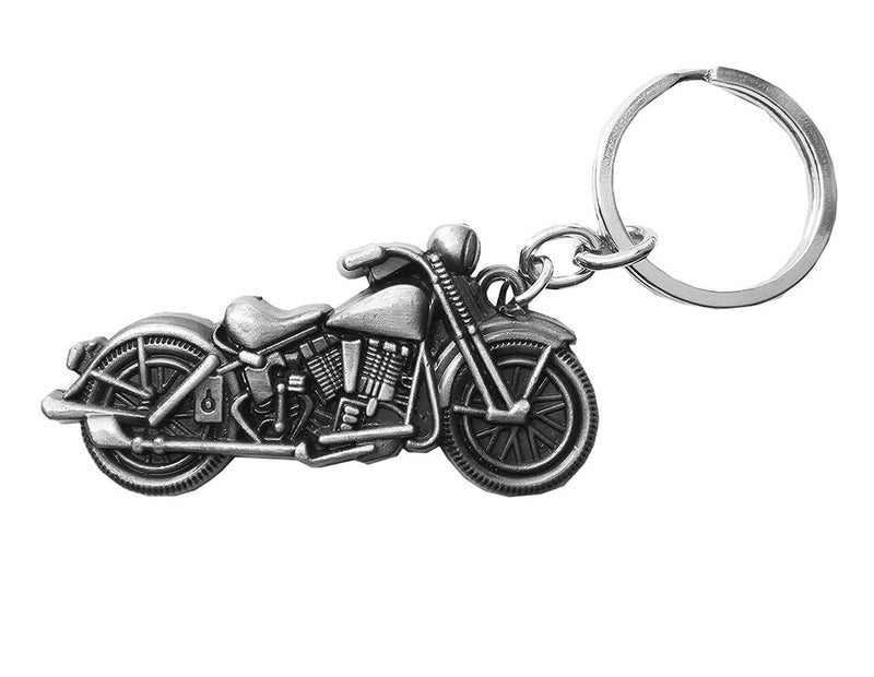 GCT Motorcycle Bike Shape | Rider Racer (KC-2) Grey Metal Keychain for Car Bike Men Women Keyring