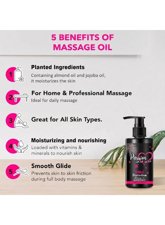 LANEMAY Moisturizing Massage Oil 200ml contains jojoba oil and sweet almond oil to moisturize the skin and relax  muscles. - Image 4