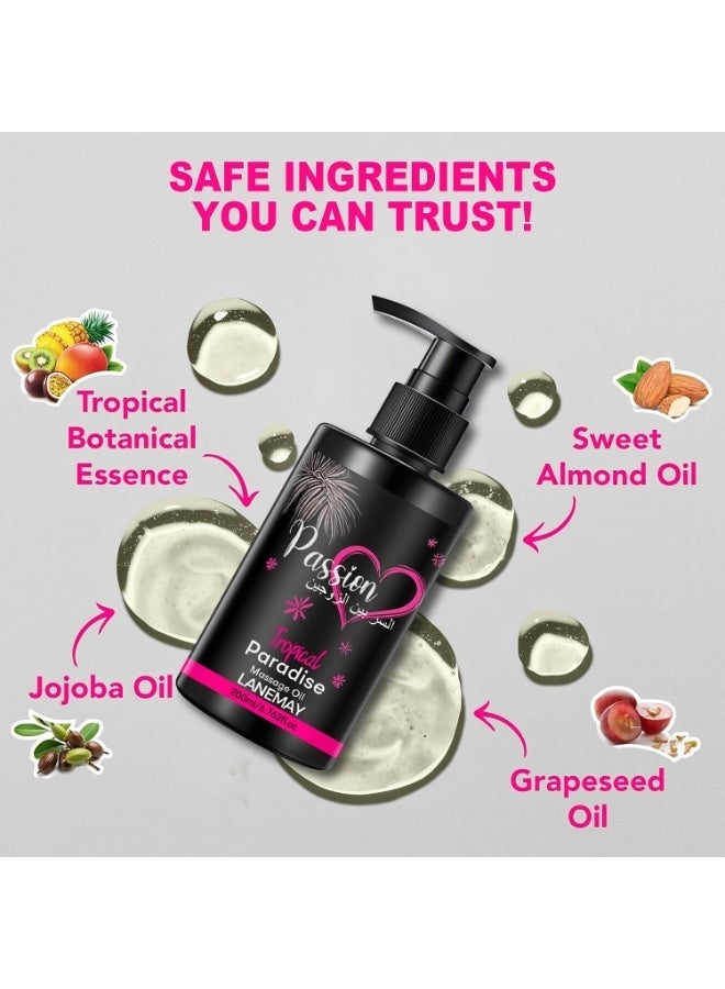 LANEMAY Moisturizing Massage Oil 200ml contains jojoba oil and sweet almond oil to moisturize the skin and relax  muscles. - Image 3