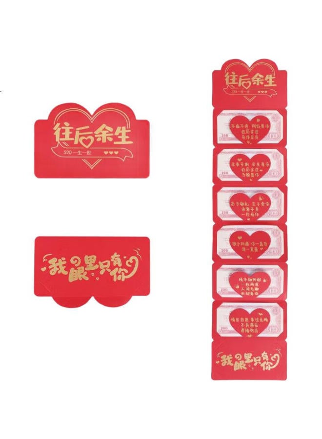 Tatanice Foldable Red Envelope With 6 Card Slots, Creative Birthday Surprise Ceremonial Gift Red Envelope For Wife, Boyfriend, Girlfriend - Image 3