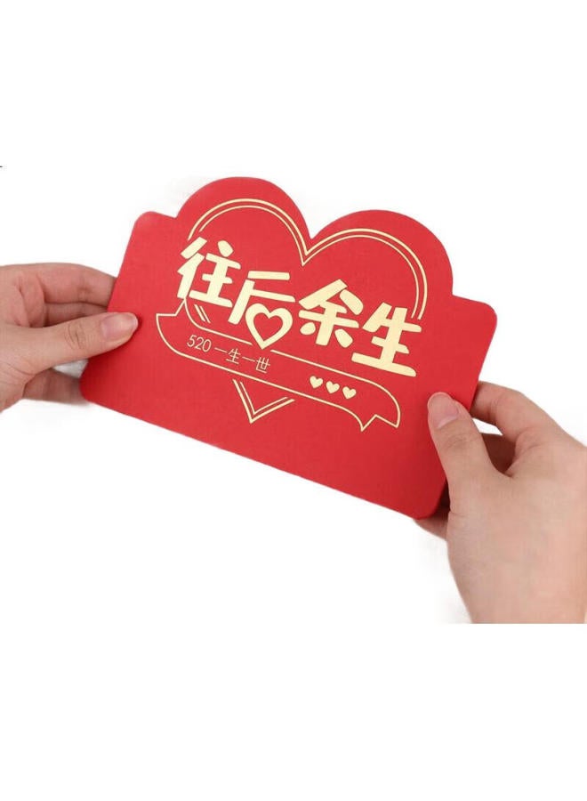 Tatanice Foldable Red Envelope With 6 Card Slots, Creative Birthday Surprise Ceremonial Gift Red Envelope For Wife, Boyfriend, Girlfriend - Image 1