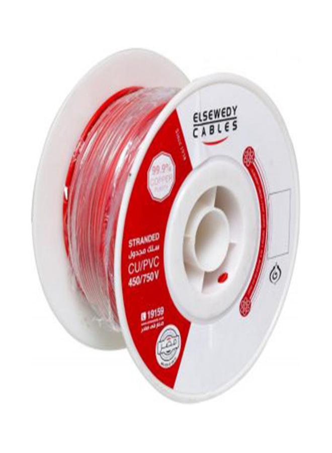 السويدي اليكتريك لفة سلك السويدي اليكتريك نحاس مجدول - 1.5 مم - 100 متر - أحمر