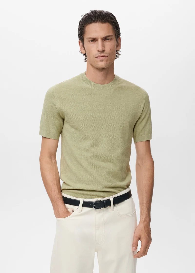 Mango Man Cotton fine-knit t-shirt