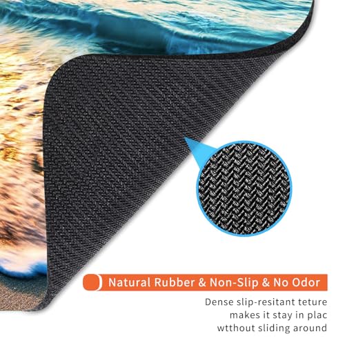 Armanza Square Mouse Pad Beach Sunset, Personalized Premium-Textured Custom Mouse Mat Design, Washable Mousepad Cloth, Non-Slip Rubber Base Computer Mouse Pads for Wireless Mouse - Image 5