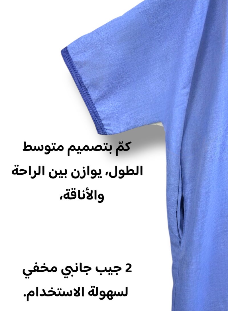 Men's Shirt, Nightgown, Moroccan Robe, Comfortable Men's Gifts Luxury Men's House Robe for Comfort Moroccan Shirt, Men's Summer Shirt, Short Sleeve Shirt, Men's Robe Comfortable Men's Gifts - Image 4