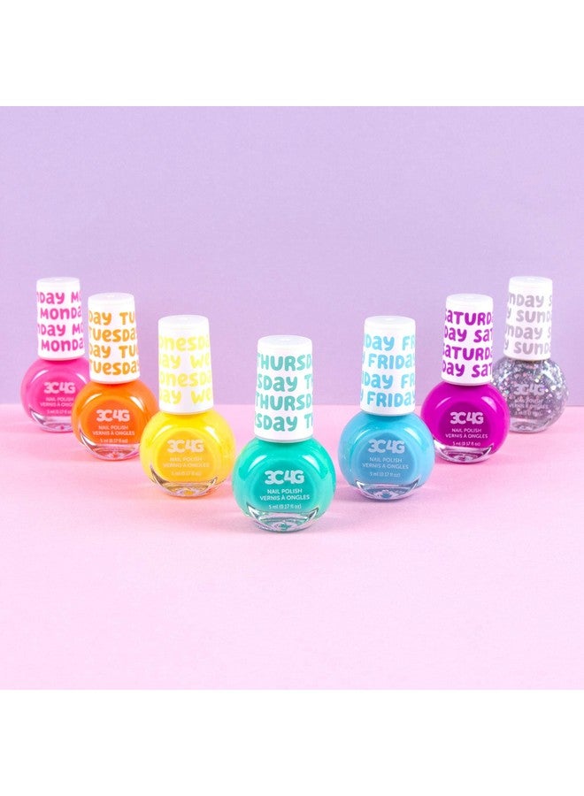 3C4G Rainbow Bright Nail Polish Days Of The Week Nail Polish Set For Girls & Teens Includes 7 Colors Nontoxic Nail Polish Kit For Kids Ages 8+ By Make It Real - Image 3