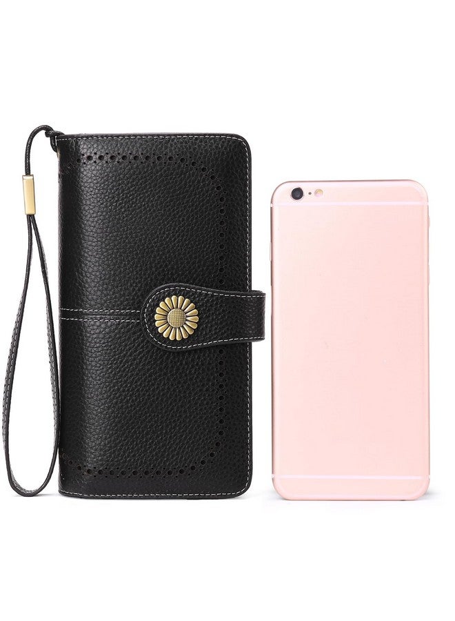 سينديفن محافظ نسائية من الجلد الطبيعي مع حامل بطاقات ائتمان مزود بتقنية حجب RFID بسعة كبيرة - Image 5