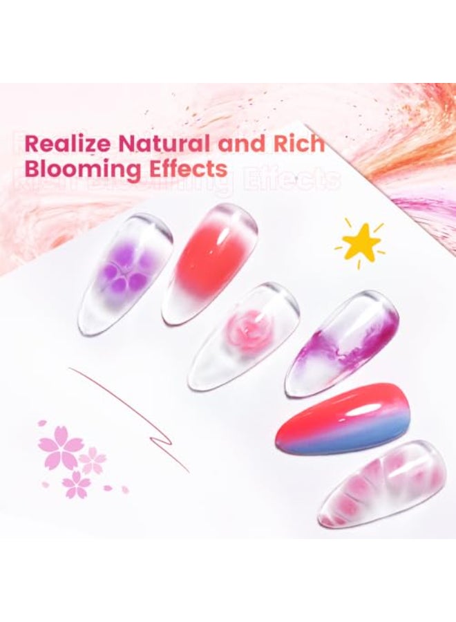 JODSONE 10ML Blooming Gel Nail Polish Clear Marble Nail Nail Art Accessories for Spreading Effects Floral Print Watercolor Design for Women - Image 3