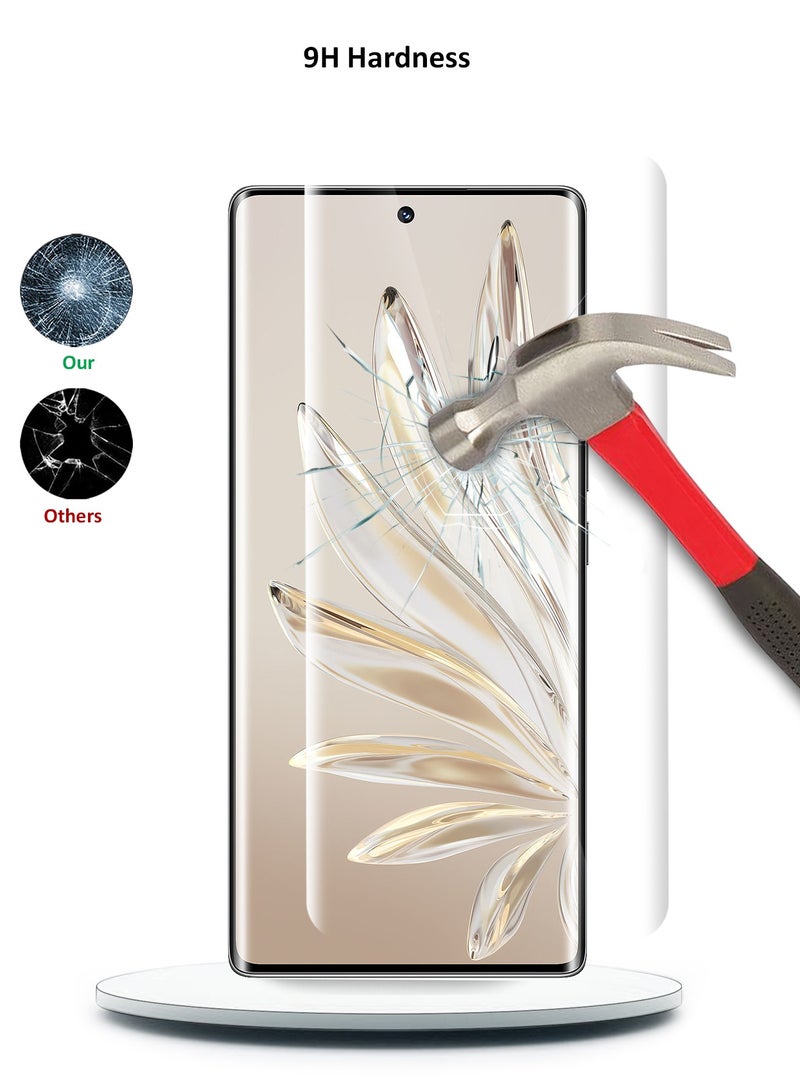 Wtech Honor 70 5G 2022 Premium Curved Edges UV Full Glue Full Cover Tempered Glass Screen Protector (MSGUCN) - Clear - Image 3