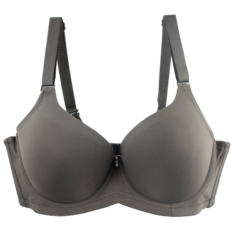 Seamless Plus-Size Bra Full Coverage Underwire Gray