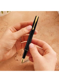 PARKER Frontier Matte Black Gold Trim Fountain Pen | Perfect For Professional Use | Elite Pen For Corporate Purposes  - Image 5